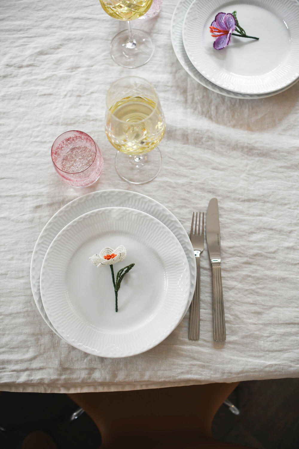 Pinse Lilje perleblomst - hvid/grøn